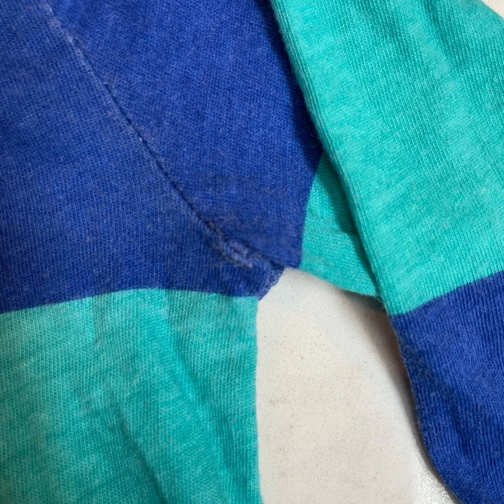 Teal and blue striped Crewcuts long sleeve top size6? (measurements in photos)